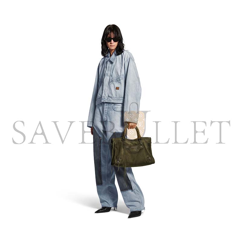 BALENCIAGA WOMEN'S LE CITY BAG MEDIUM IN KHAKI 8230582AB2A3503 (38*24*13cm)  BALENCIAGA WOMEN'S LE CITY BAG MEDIUM IN KHAKI 8230582AB2A3503 (38*24*13cm)